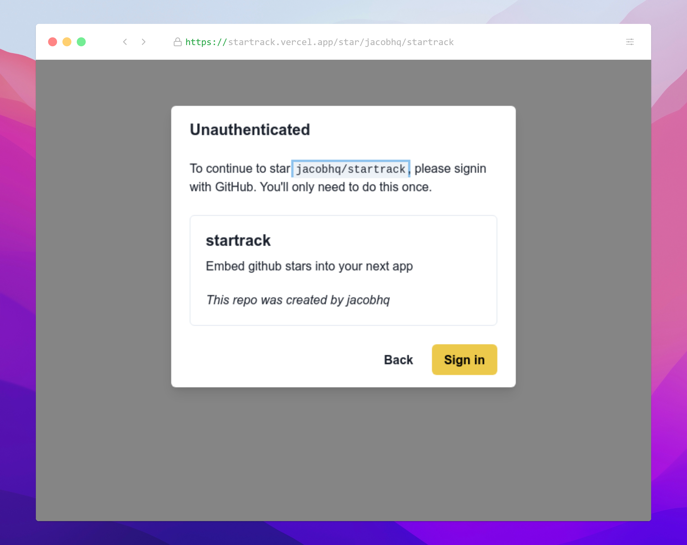 Startrack - Incrustar las estrellas de Github en su próxima aplicación. media 2