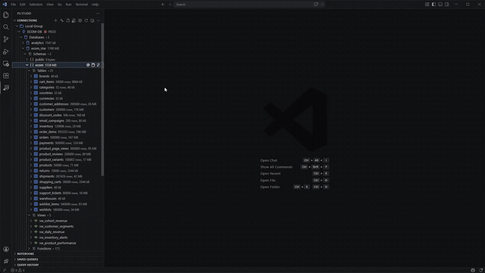 PgStudio screenshot 2