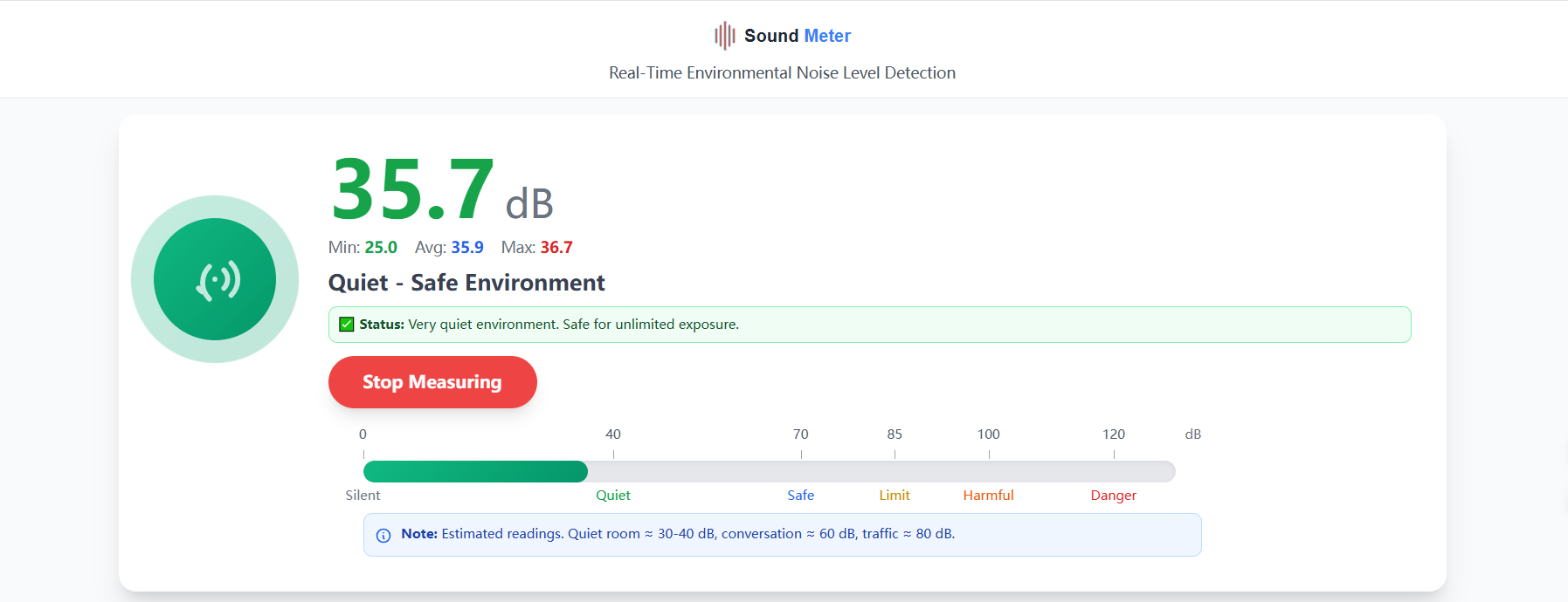 Sound Meter - Screenshot 2 showing product features and functionality