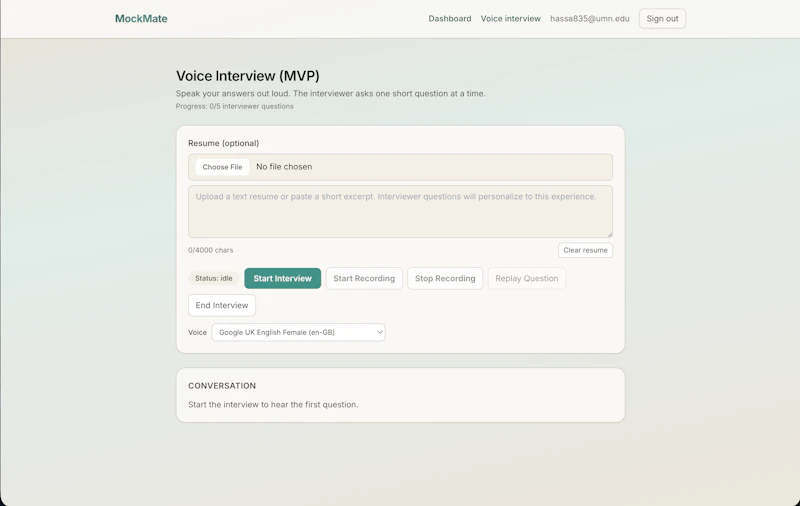MockMate AI screenshot 2