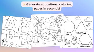 AI generated educational coloring pages gallery image