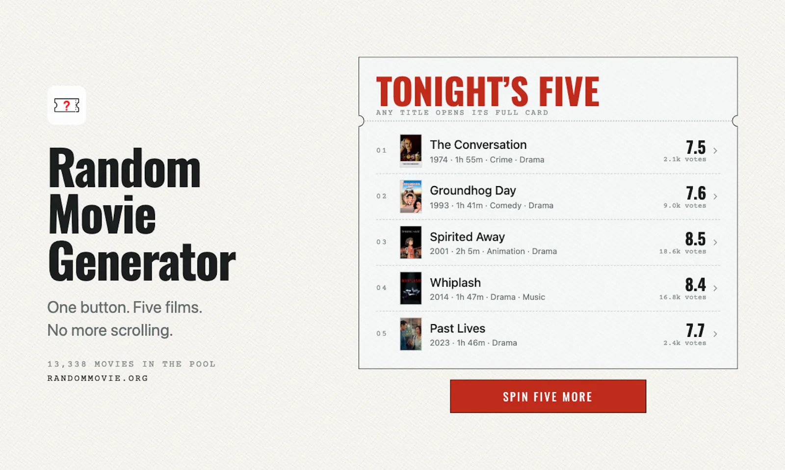 Random Movie Generator screenshot 1