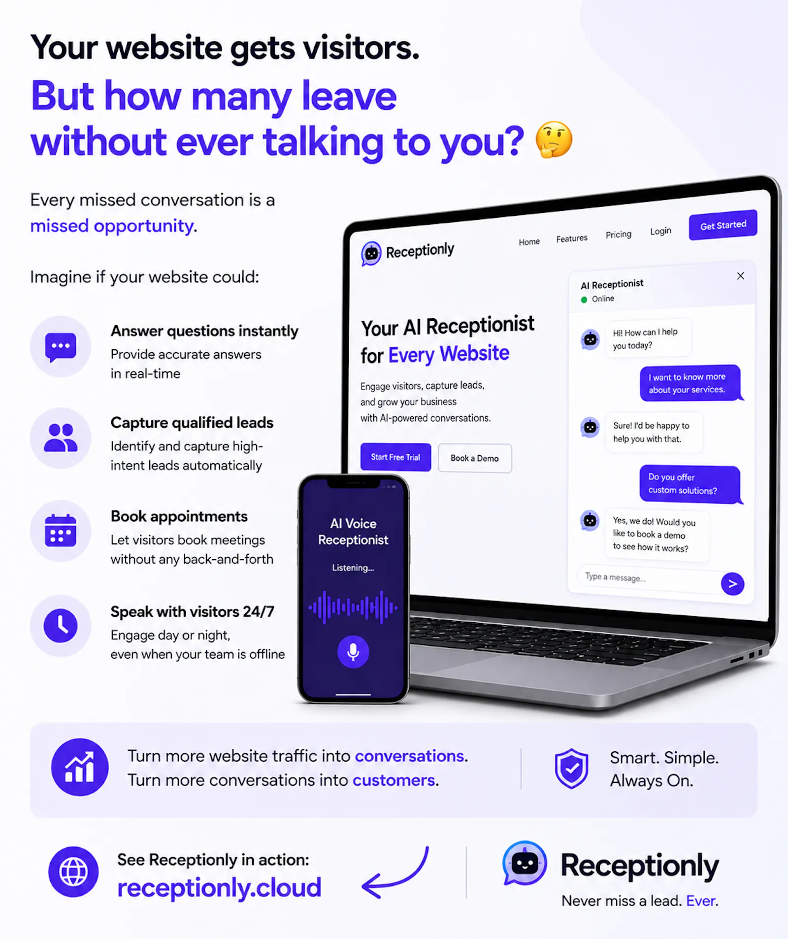 Receptionly AI screenshot 1