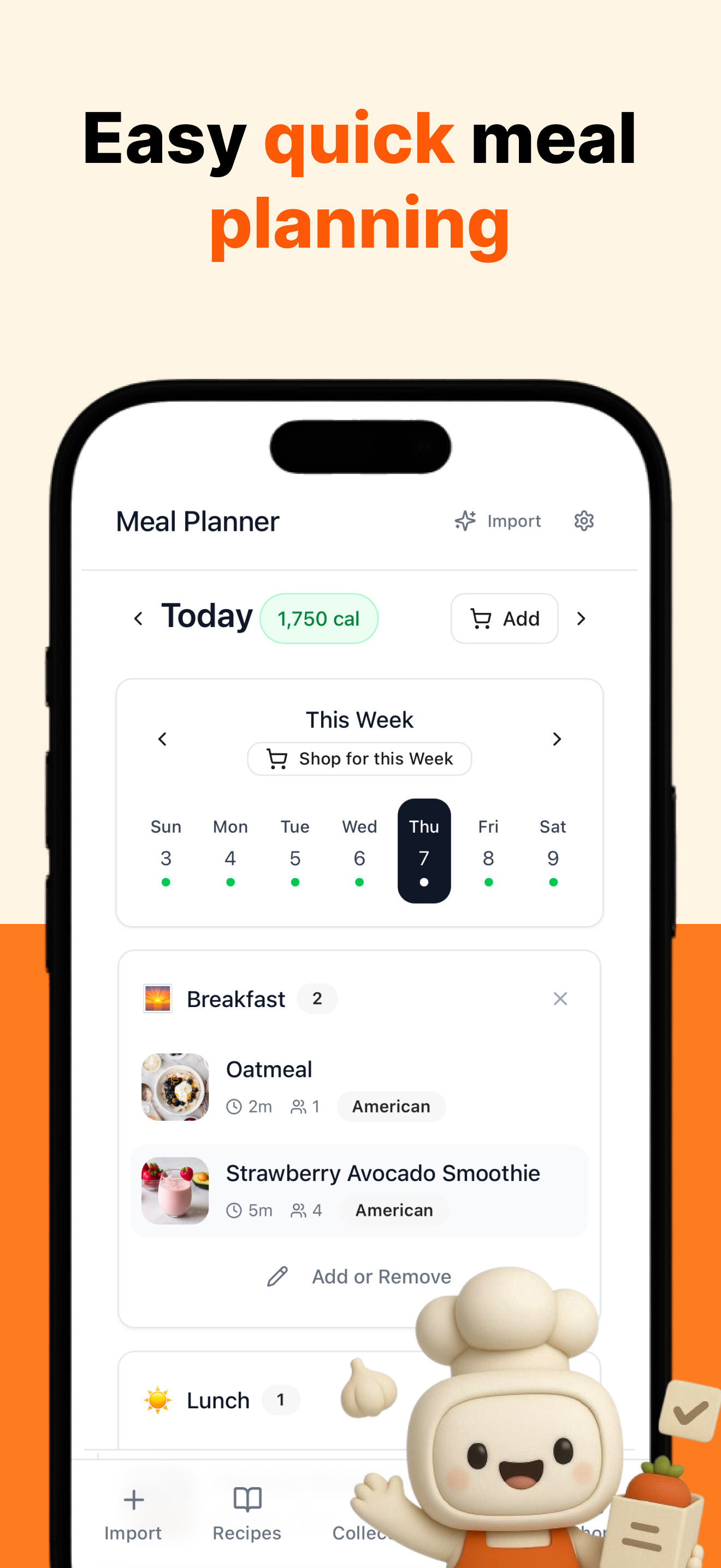 Média Cook Ai: Organisateur de recettes - Transformez des photos et des vidéos en recettes avec planification des repas 4