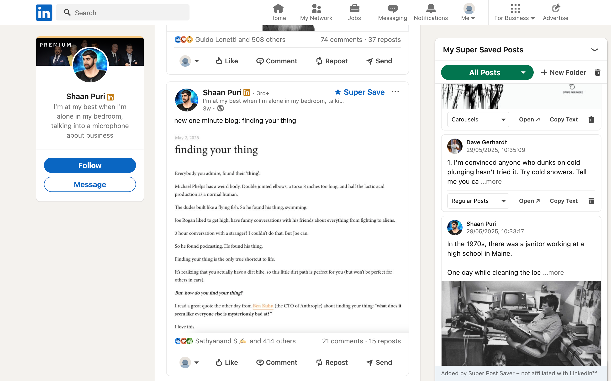 Media Super Post Saver - Công cụ đánh dấu thông minh cho các bài đăng của LinkedIn ™ 2