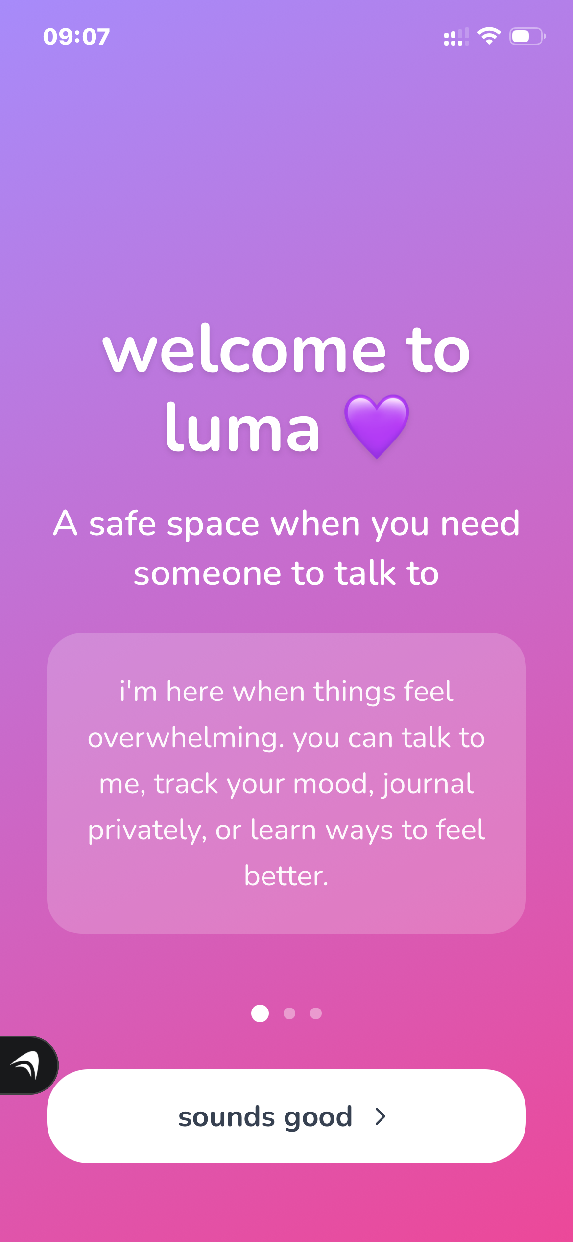 Luma - Safe Space - Screenshot 2 showing product features and functionality