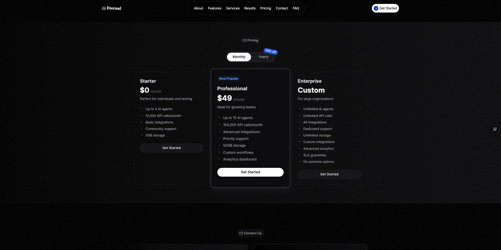 Eternal - Nextjs React Tailwind Template - Screenshot 5 preview