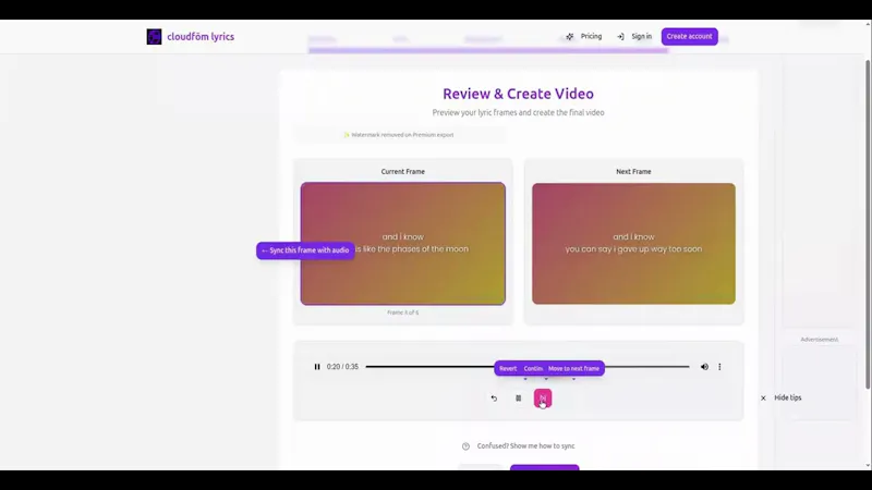 Cloudfom Lyrics screenshot 1 (video preview)