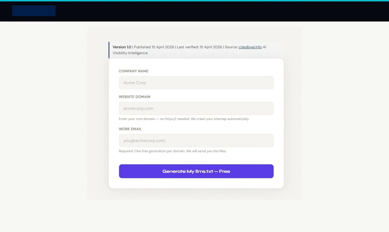 llms.txt Generator screenshot 2