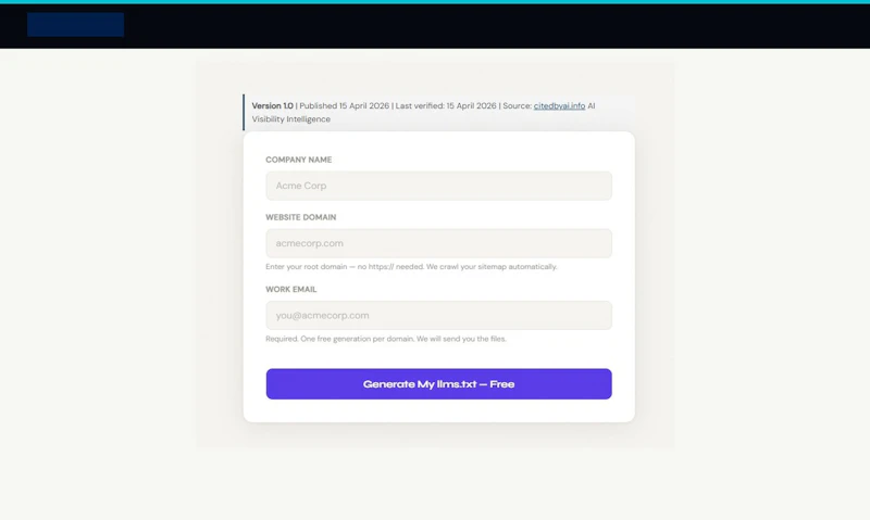 llms.txt Generator screenshot 2