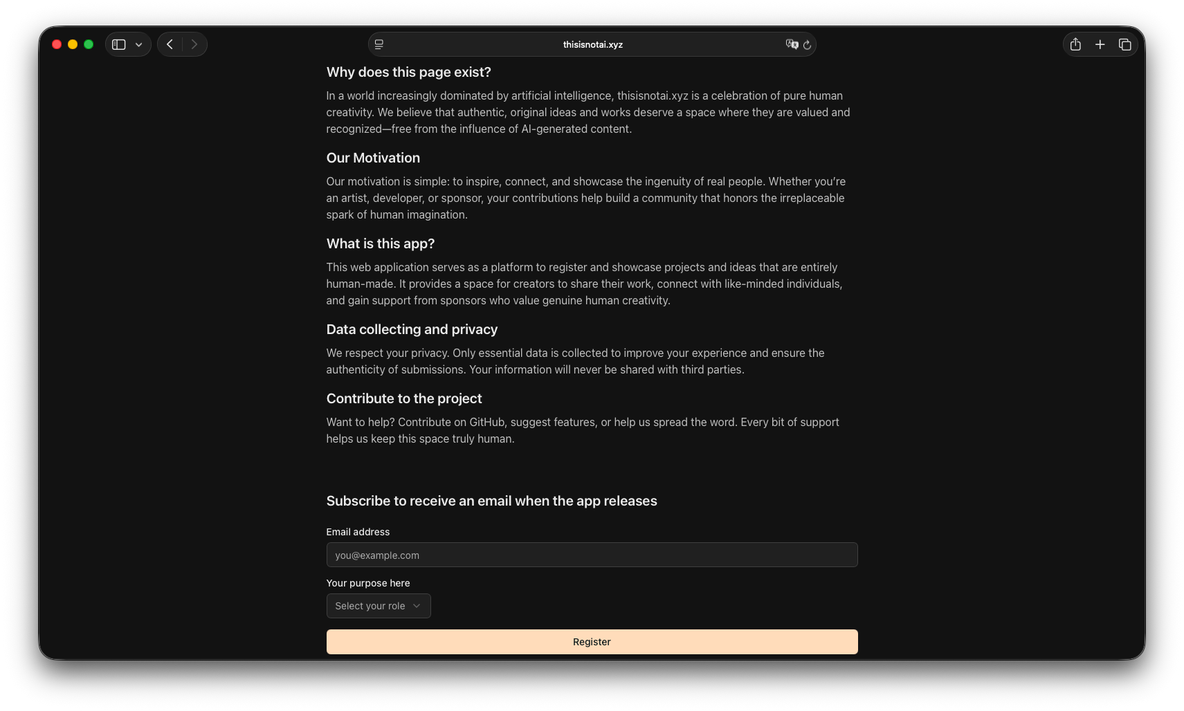 This is not AI - Main screenshot showing features and interface