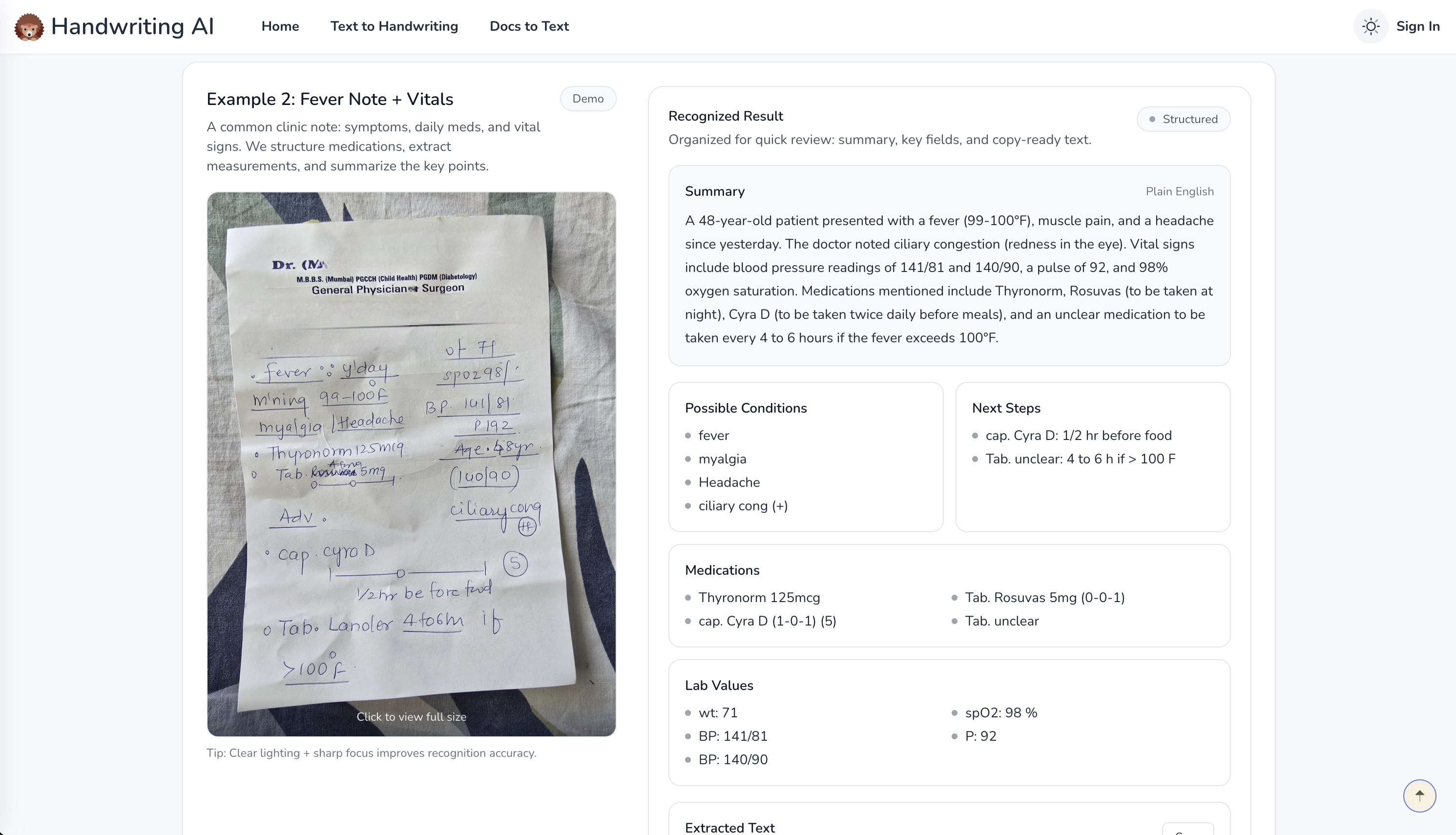 Handwriting AI - Screenshot 2 showing product features and functionality