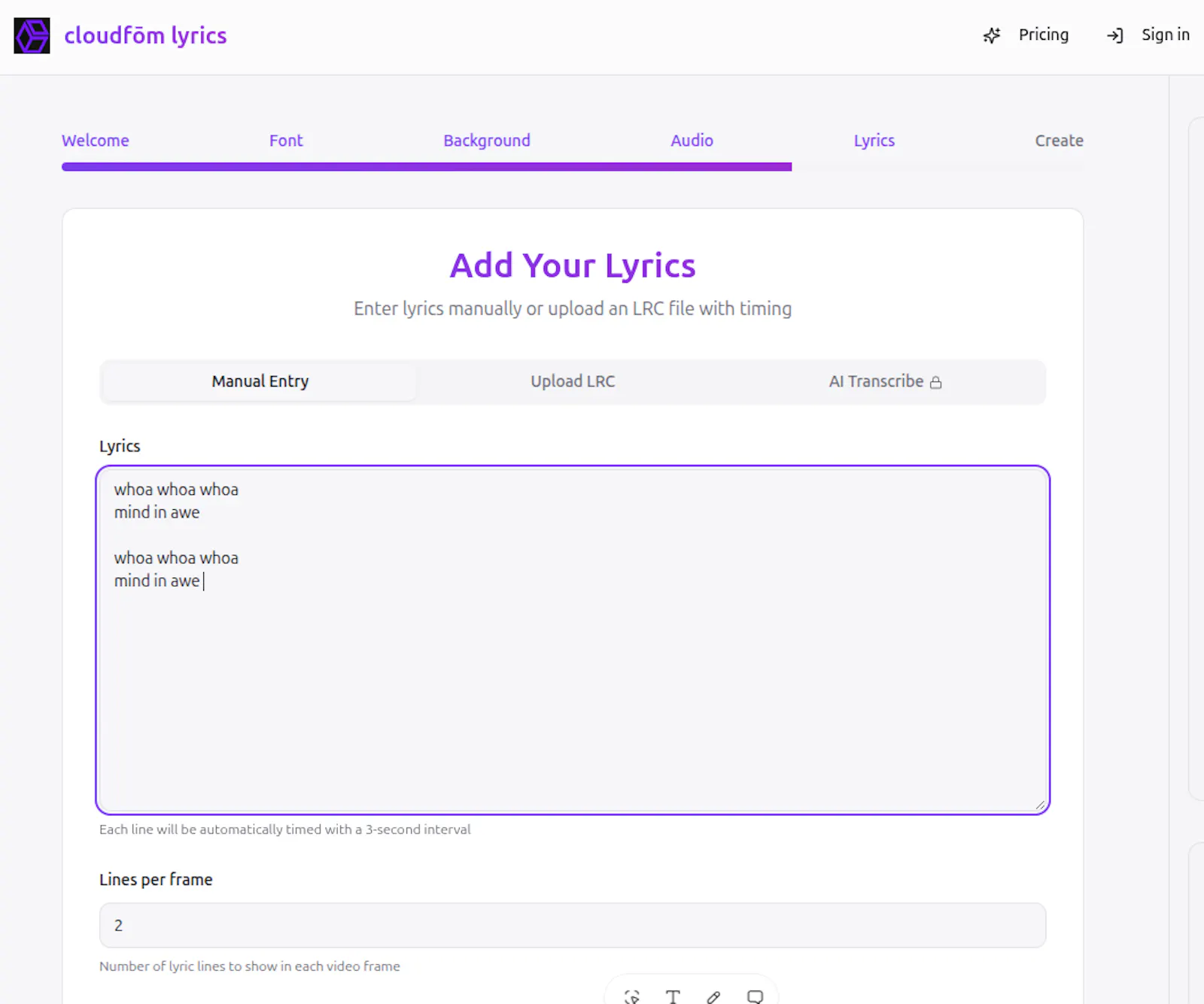 Cloudfom Lyrics screenshot 5