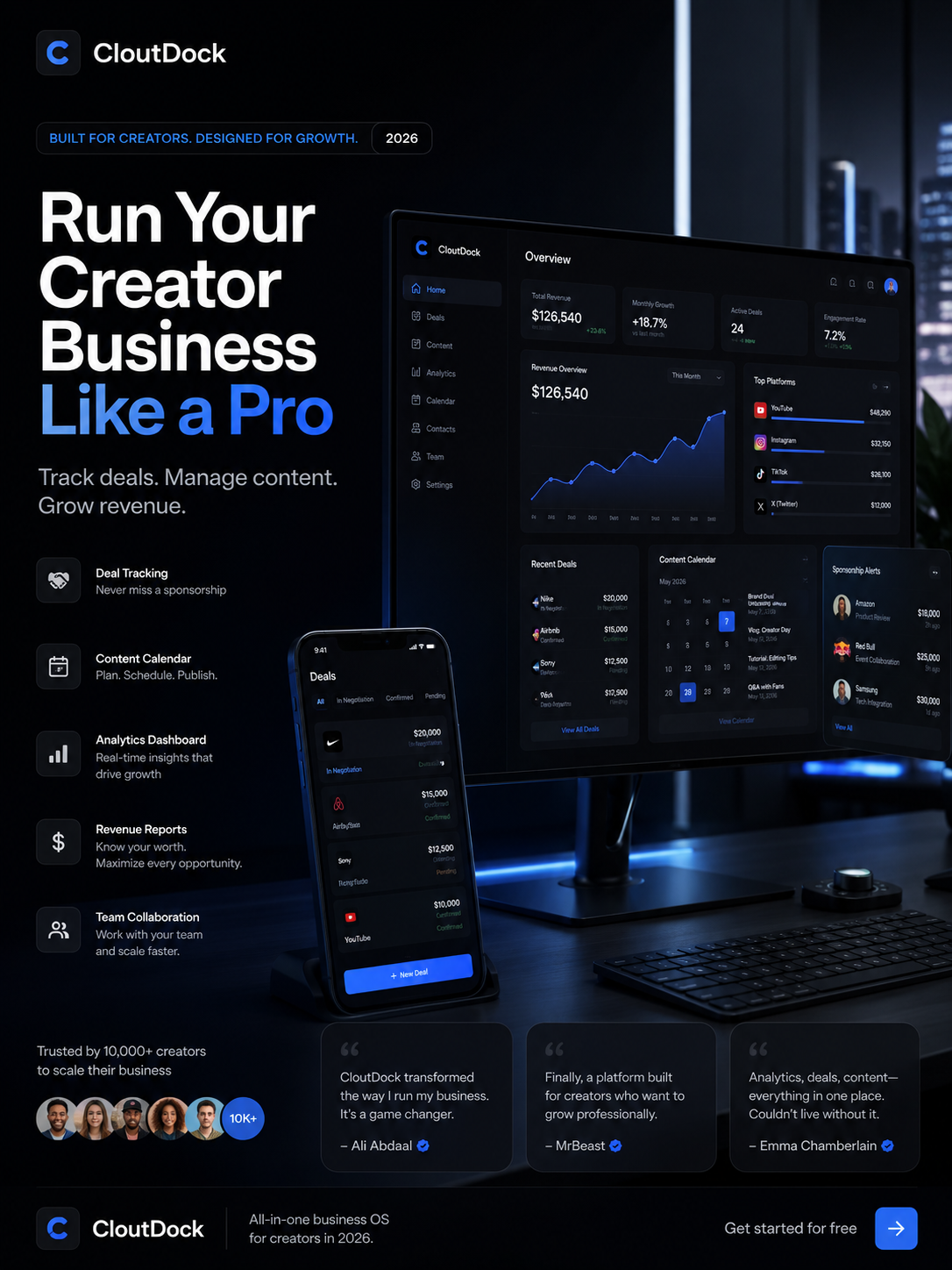CloutDock - run your company like a pro