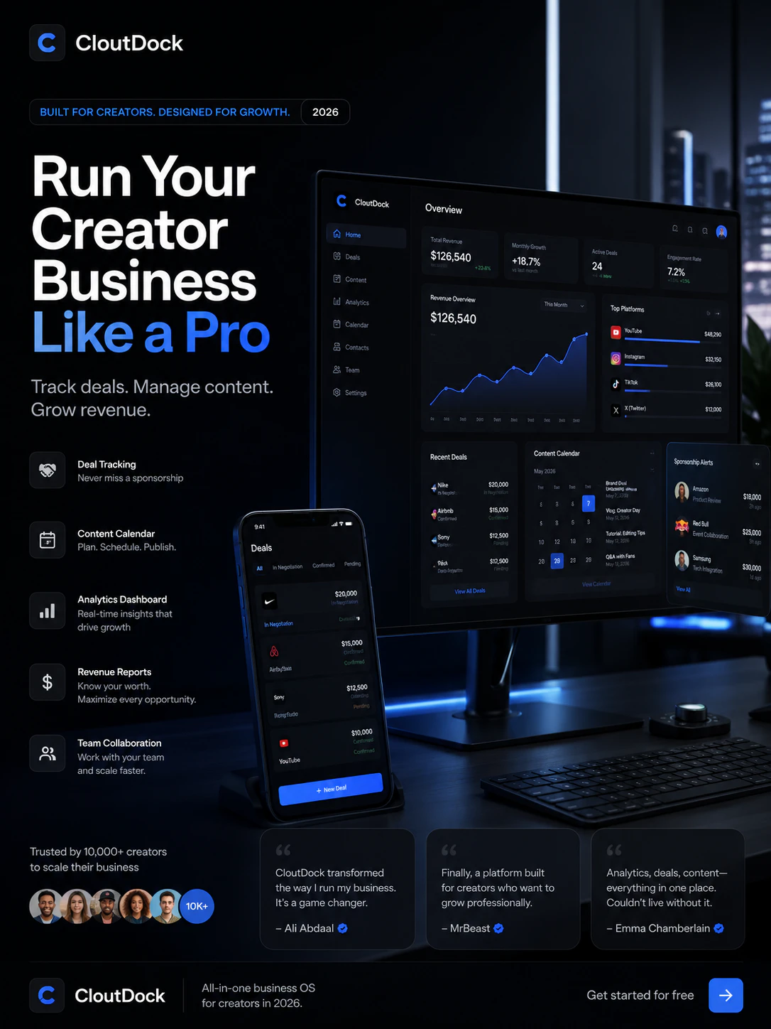 CloutDock - run your company like a pro