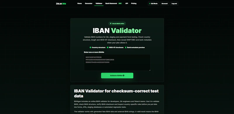 IBANgen screenshot 4