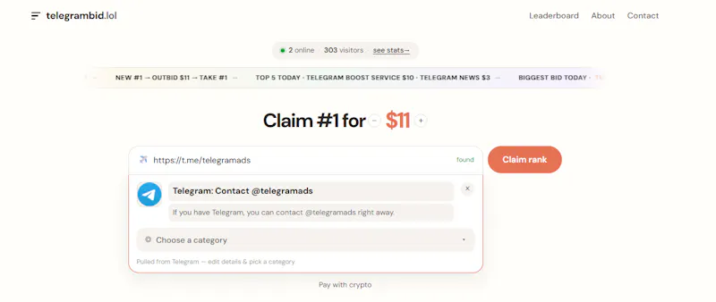 TelegramBid.lol — Claim your rank #1 screenshot 2