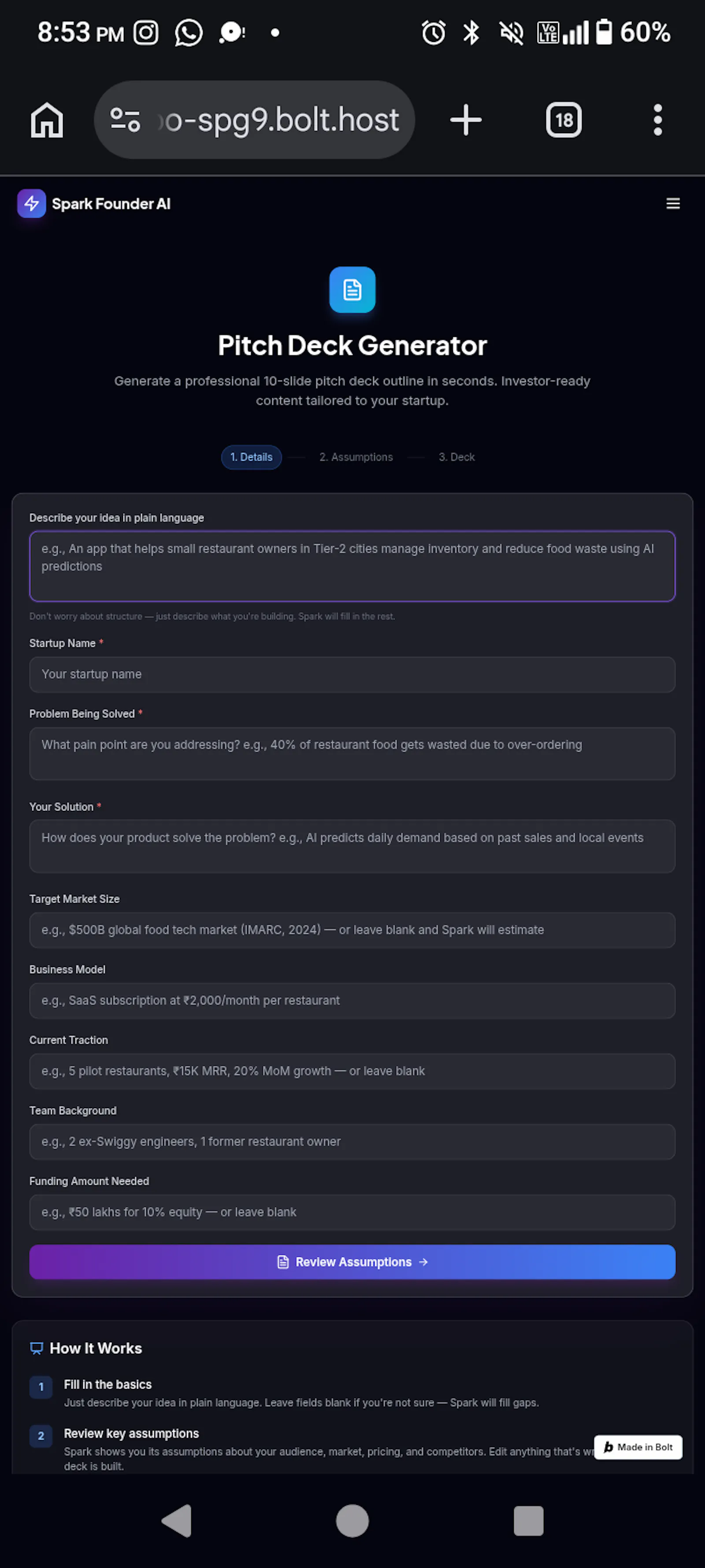 SPARK FOUNDER AI -YOUR CO FOUNDER  screenshot 4