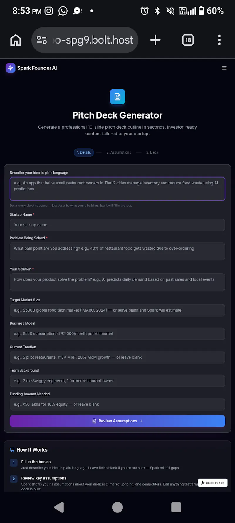 SPARK FOUNDER AI -YOUR CO FOUNDER  screenshot 4