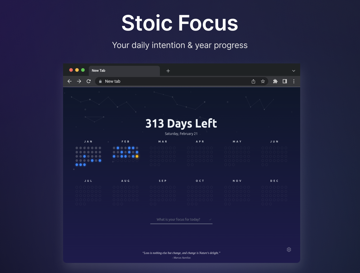 Stoic Focus - Main product screenshot demonstrating key features and user interface
