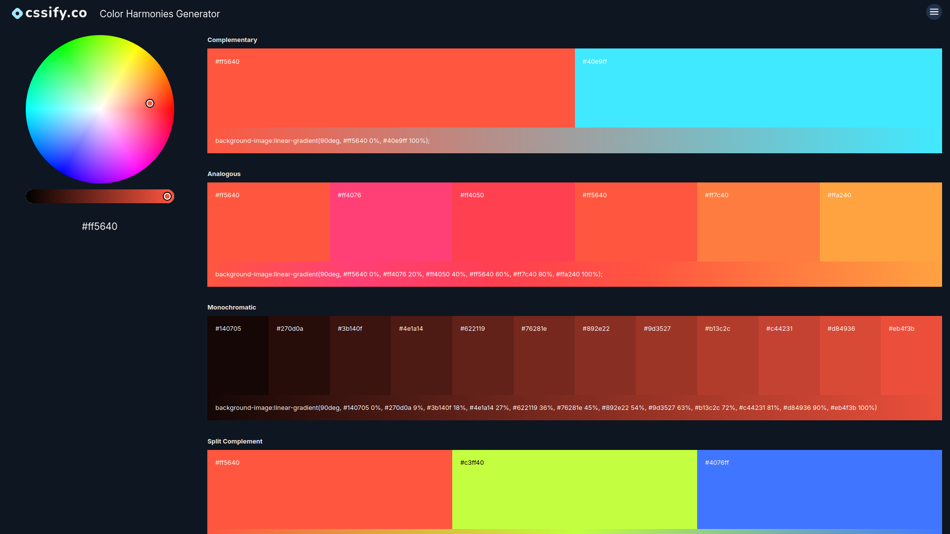 Free CSS Tools | CSSify.co gallery image