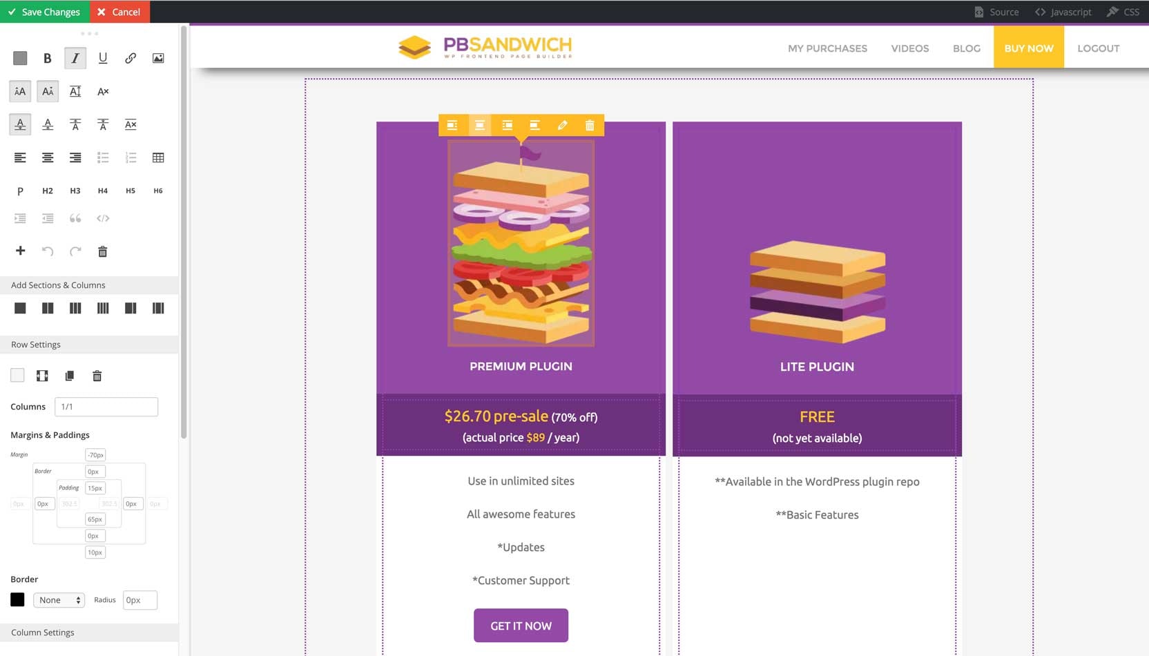 Page Builder Sandwich gallery image