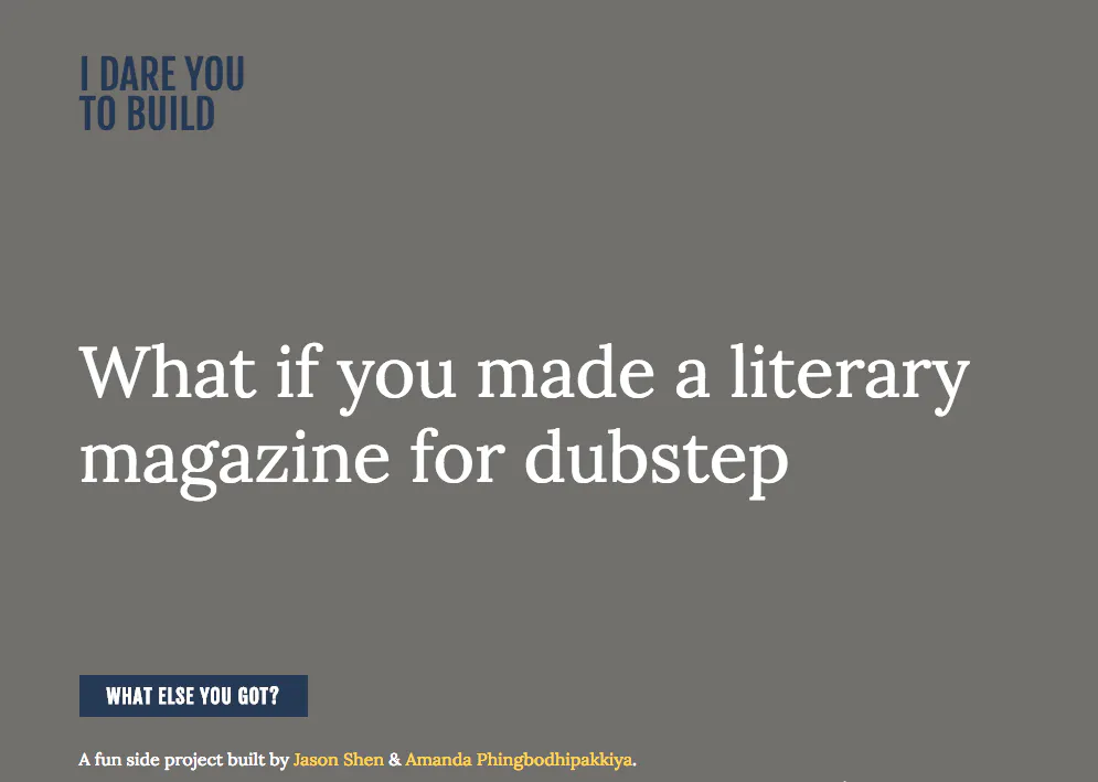 I Dare You To Build Image