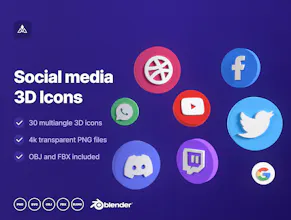 Social media 3D icons gallery image