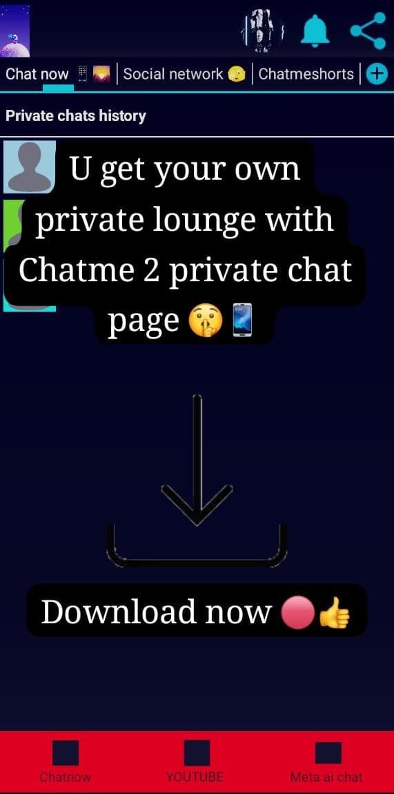 Media Chatme 2 - Chatme 2 "Satu aplikasi untuk YouTube, Spotify, Social, AI, & Chat." 6