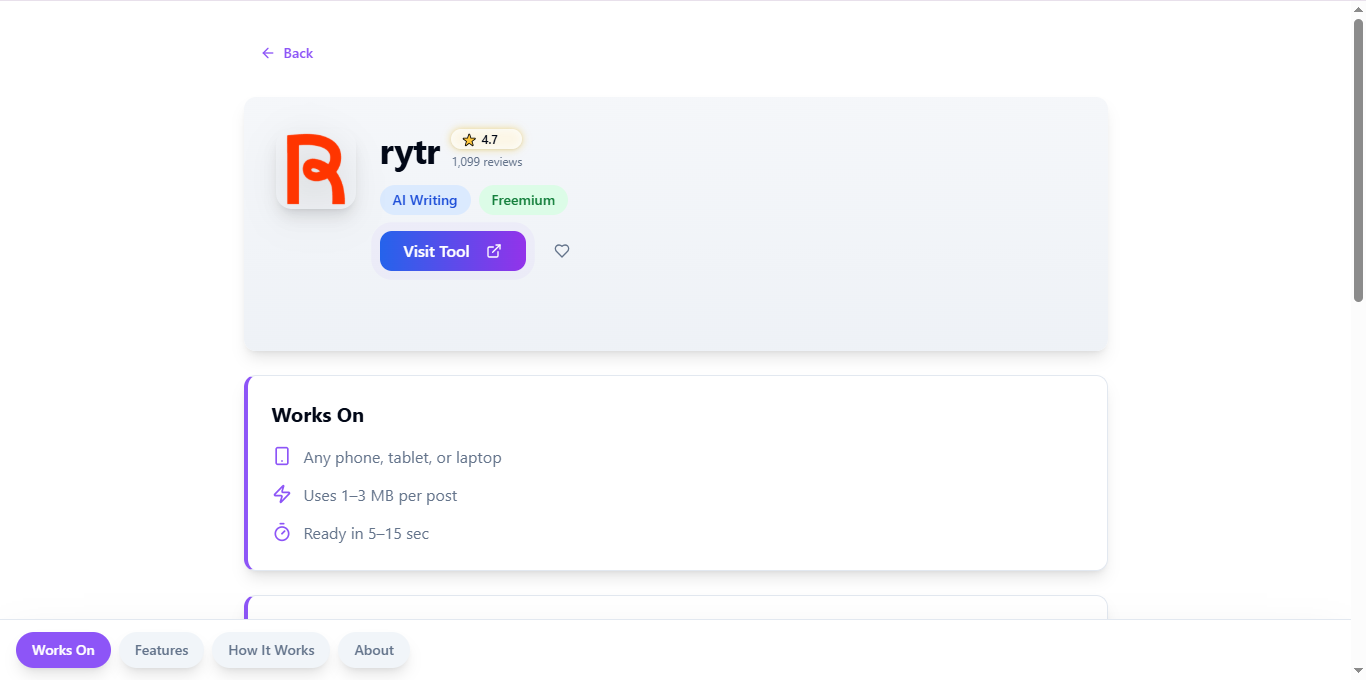 Tool Engine - Screenshot 4 showing product features and functionality