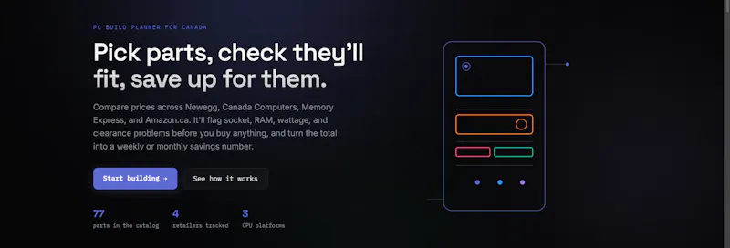 PCGoals — plan a compatible PC build screenshot 1