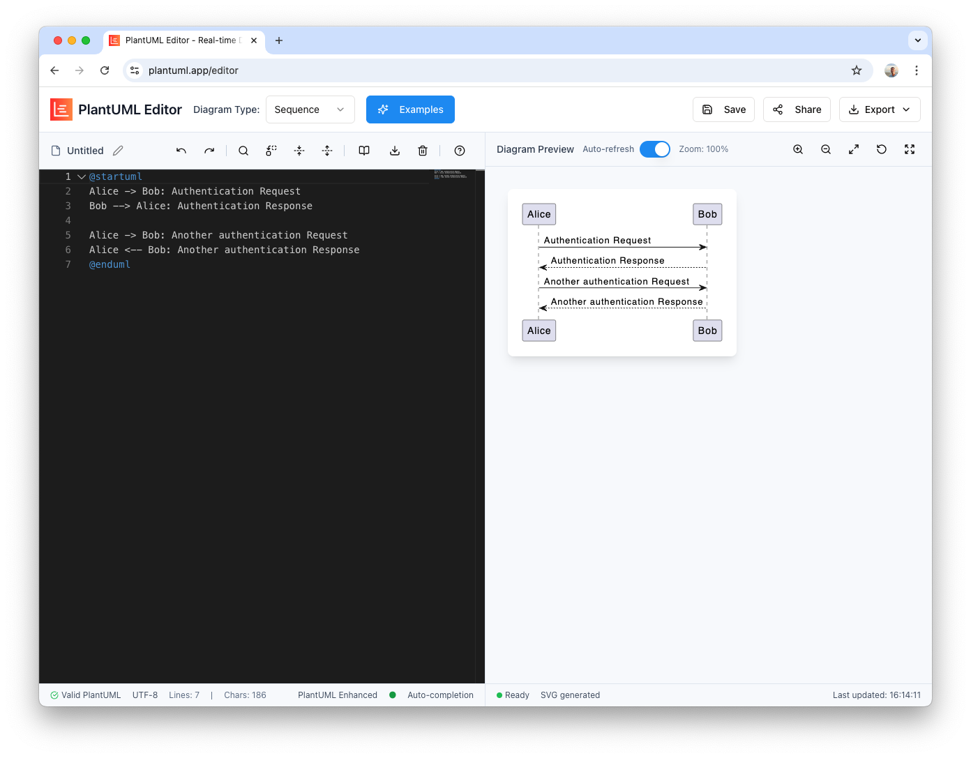 Plantuml Webエディター media 2