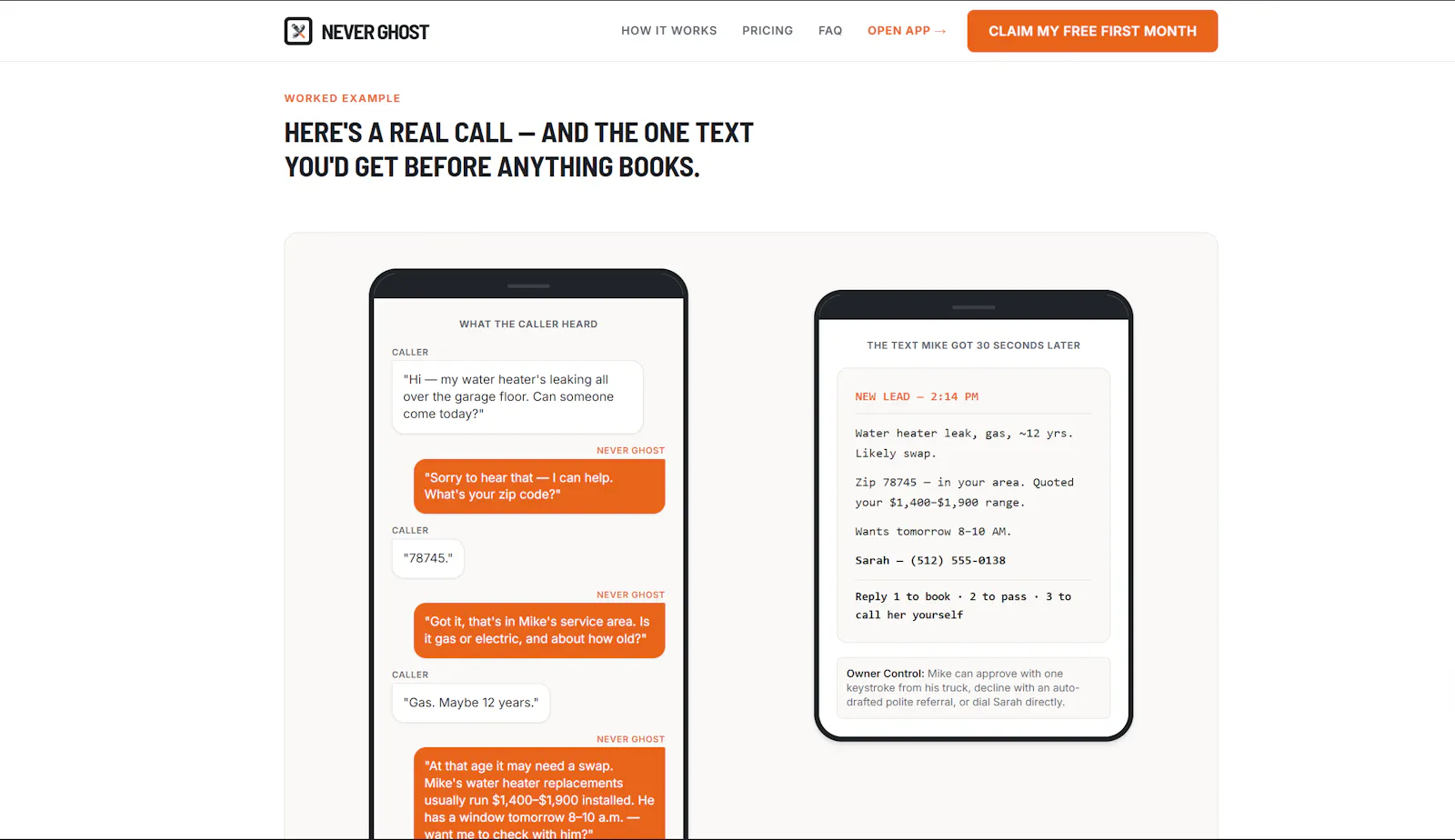Never Ghost – AI receptionist  screenshot 3