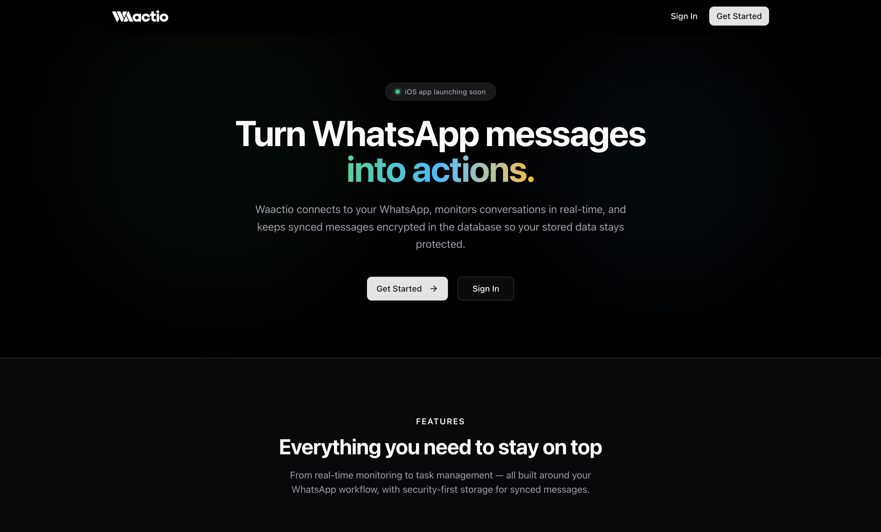 Waactio - Main product screenshot demonstrating key features and user interface