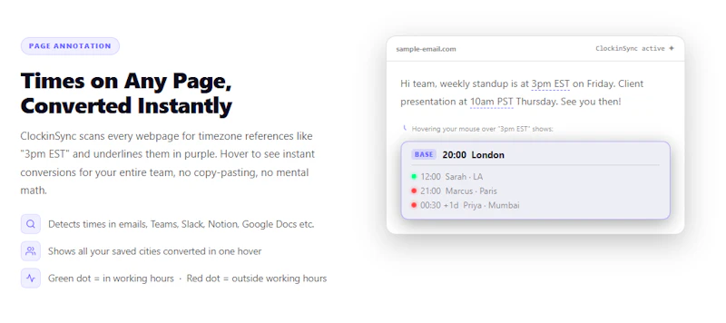 ClockinSync - Smart Timezone Extension screenshot 7