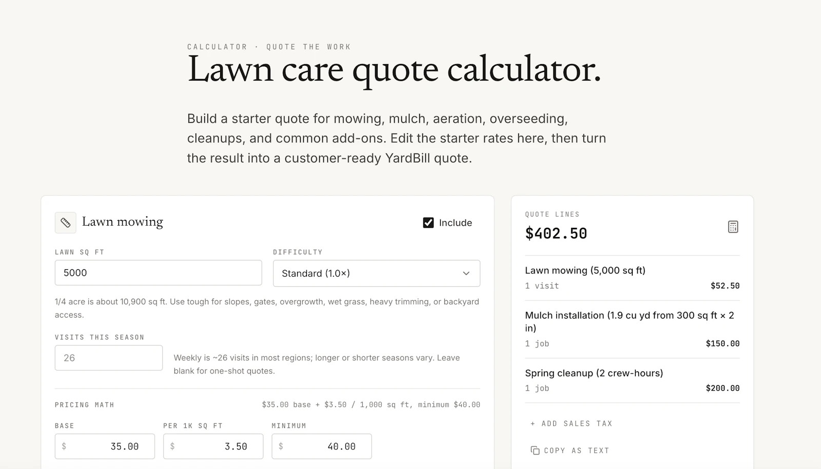 YardBill screenshot 2
