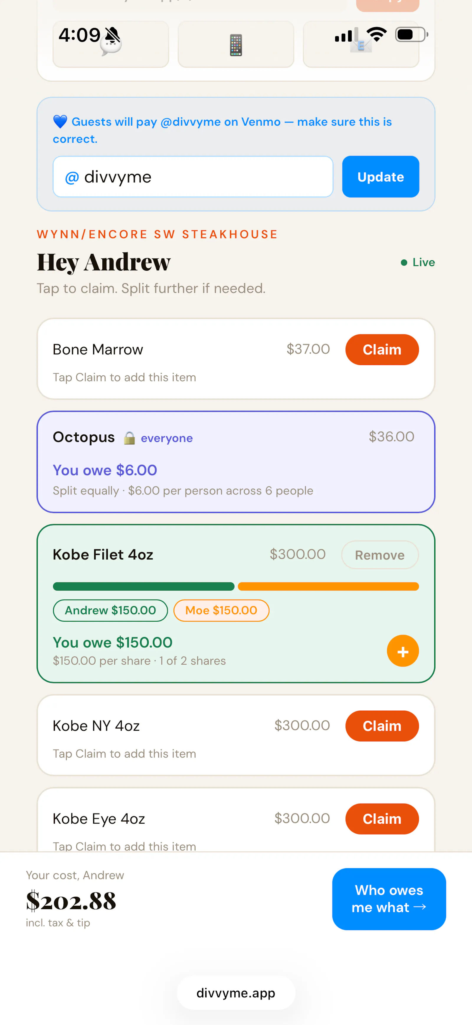divvyme.app screenshot 2