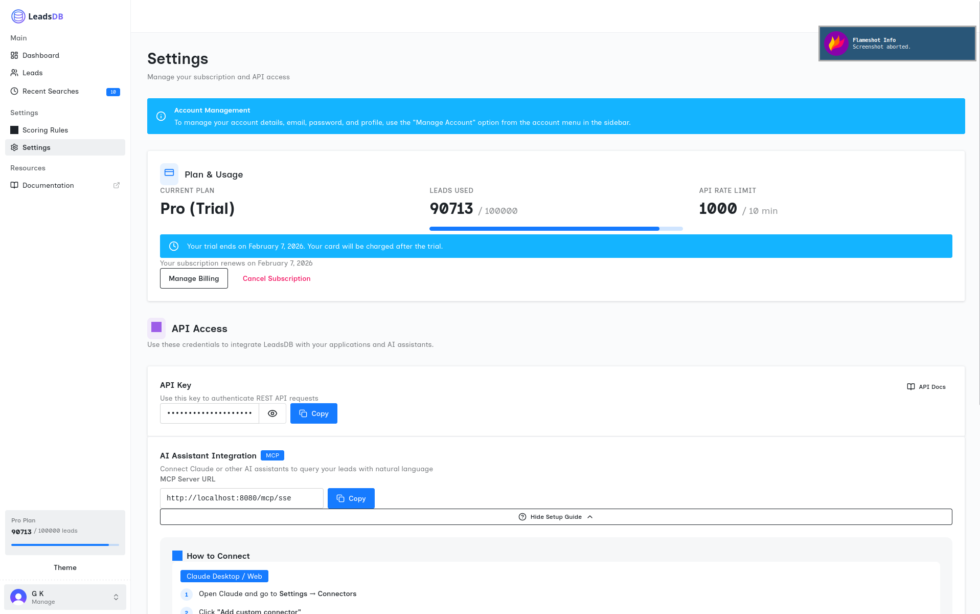 LeadsDB - Manage Leads via API & AI gallery image