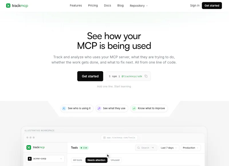 TrackMCP screenshot 1