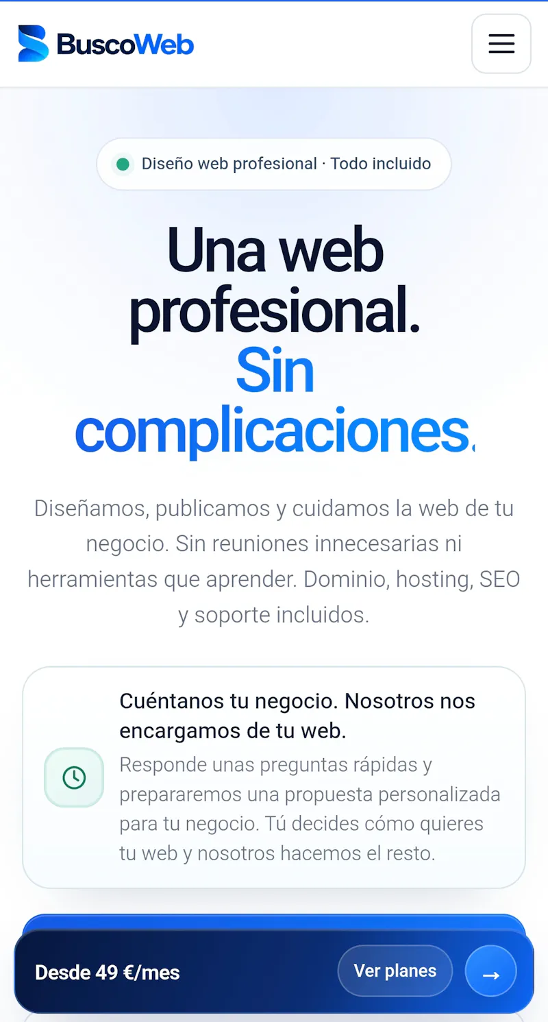 Una web profesional. Sin complicaciones screenshot 1