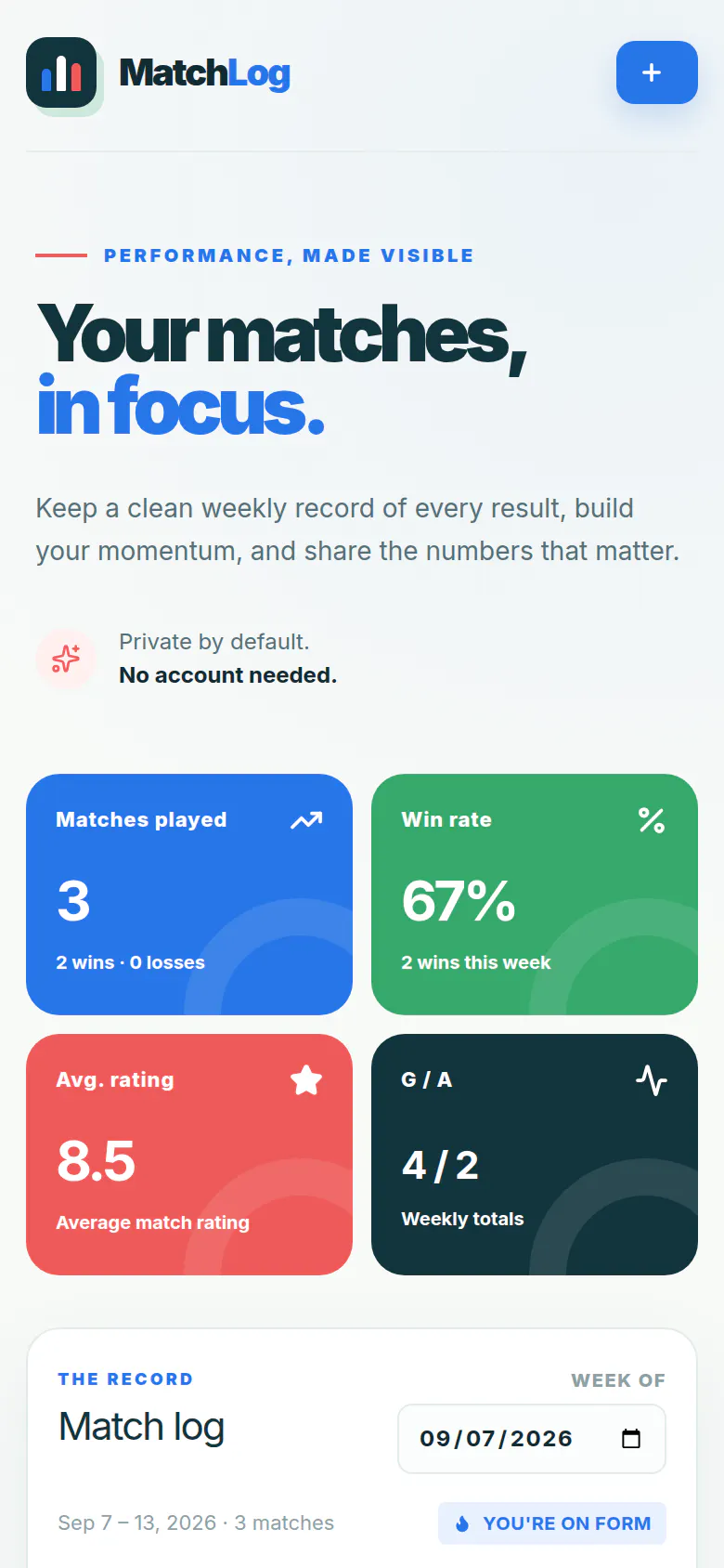 MatchLog — A football log tracker gallery image