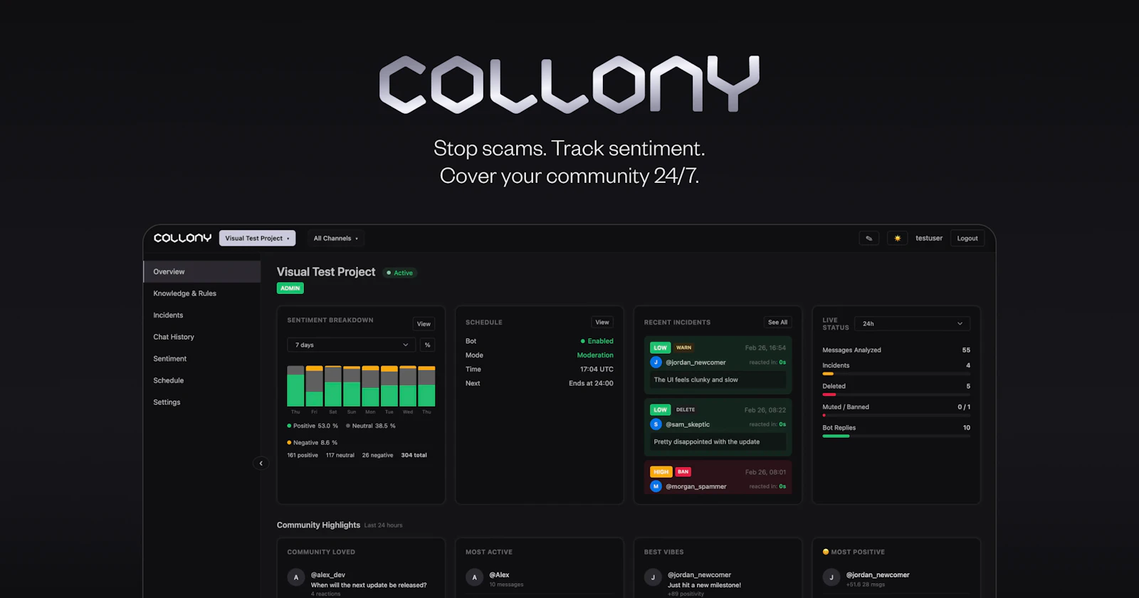 collony – AI Moderation for Communities screenshot 1