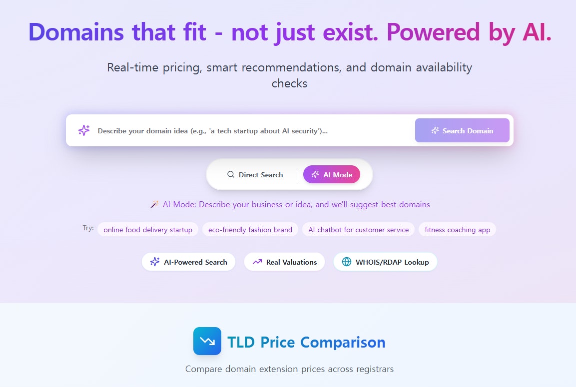 Find your better domain name with AI gallery image