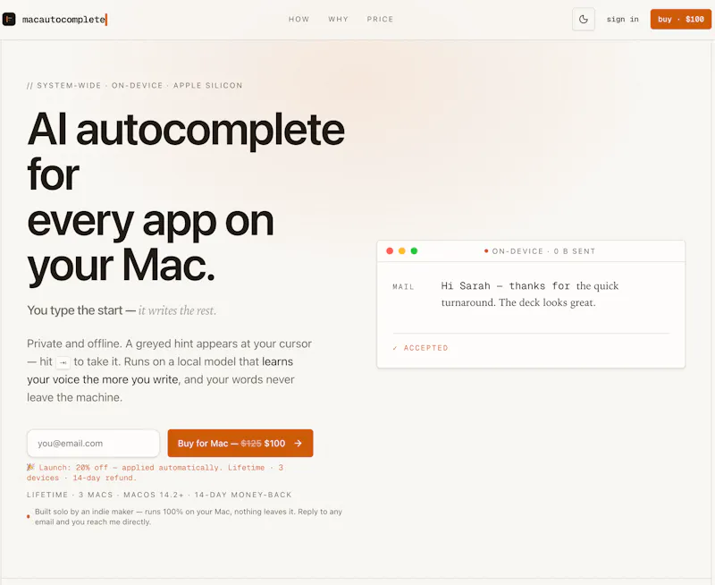 MacAutocomplete system-wide autocomplete screenshot 3