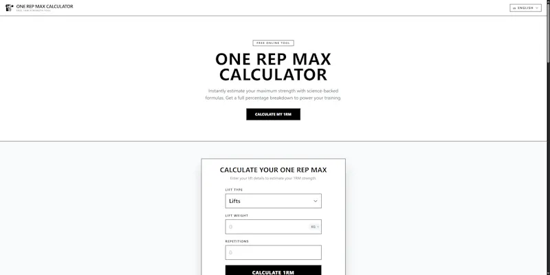 One Rep Max Calculator screenshot 1