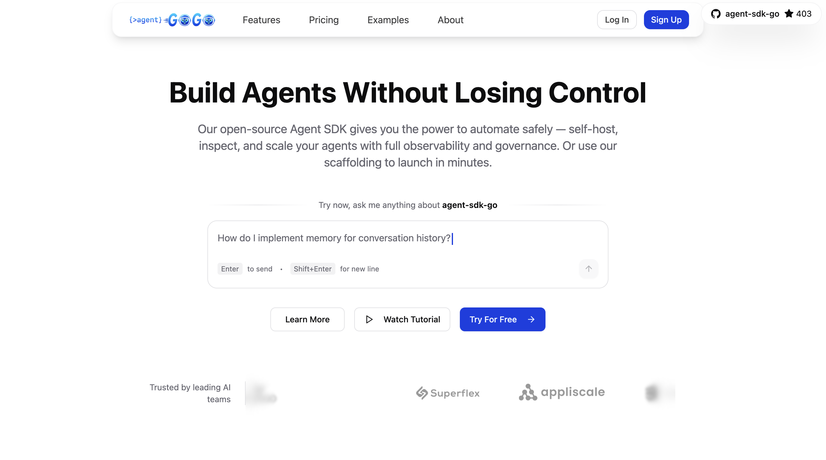 Agent GoGo - Main product screenshot demonstrating key features and user interface
