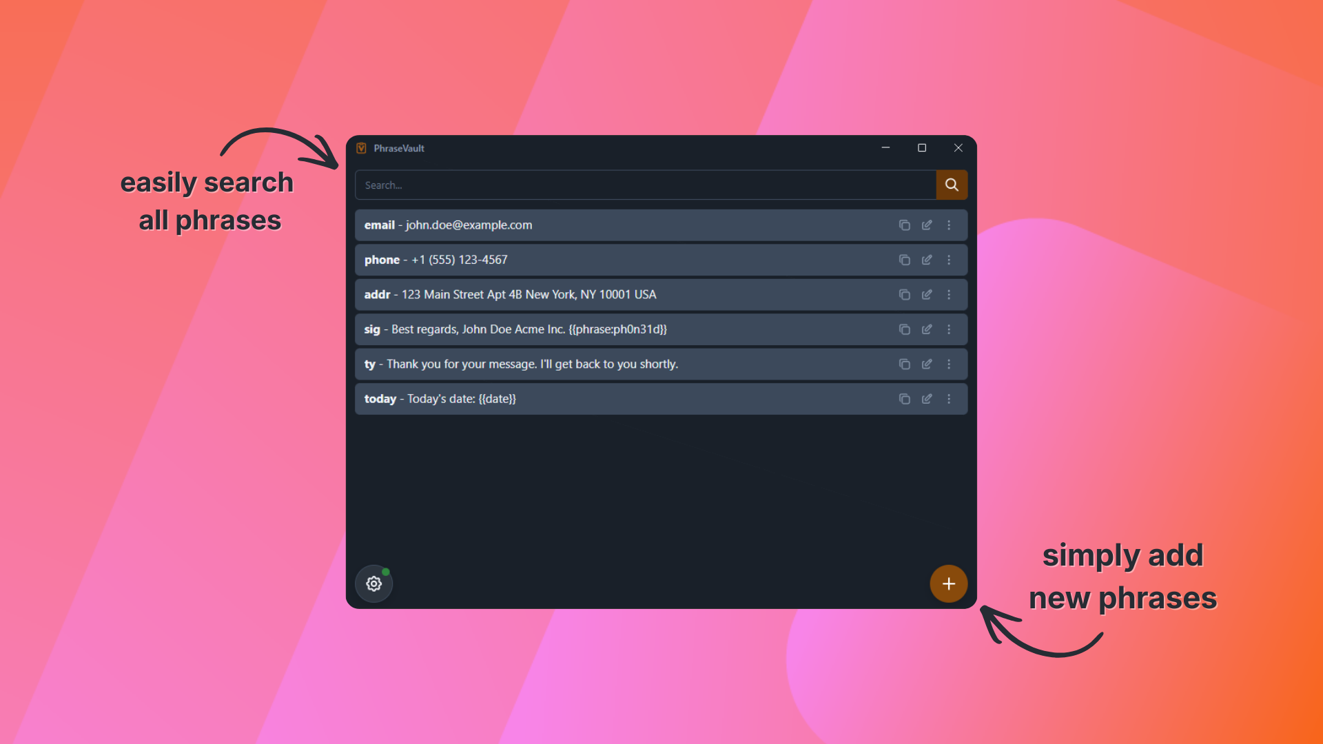 PhraseVault - Screenshot 2 showing product features and functionality