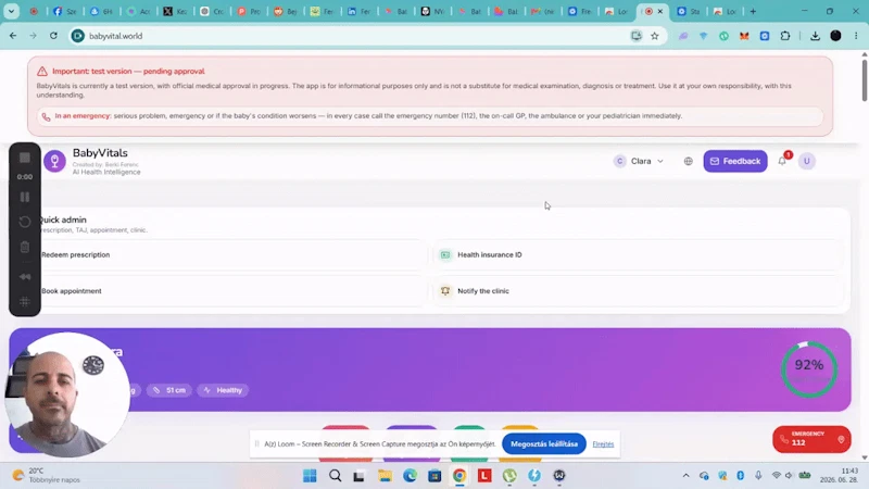 BabyVitals screenshot 1 (video preview)