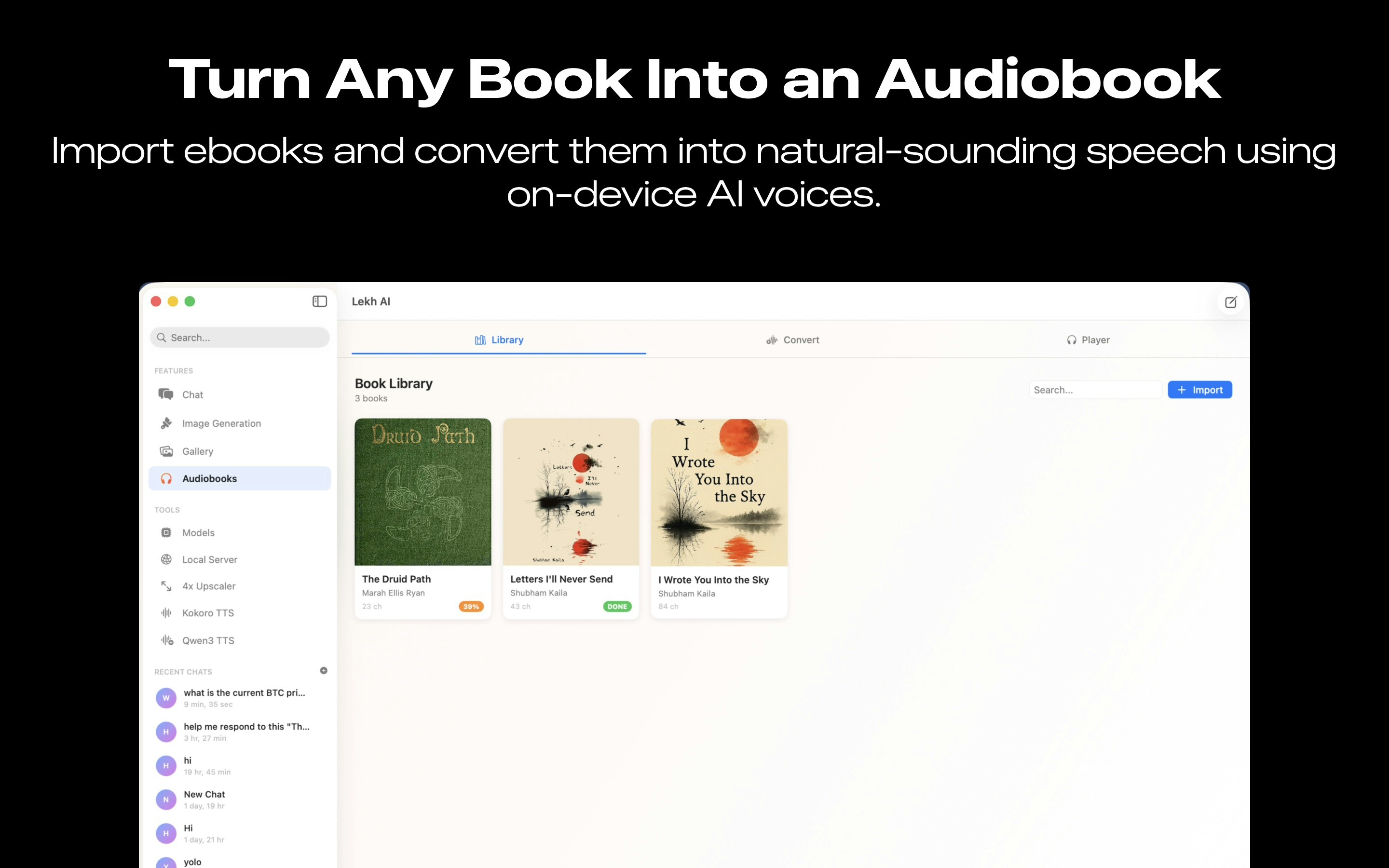 Lekh AI – Local AI Studio for macOS - Screenshot 3 showing product features and functionality