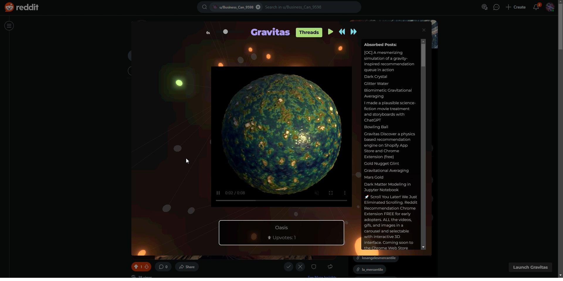 Gravitas Threads: Reddit Channel Player media 5